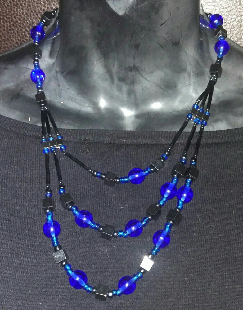 Cobalt and Hematite necklace